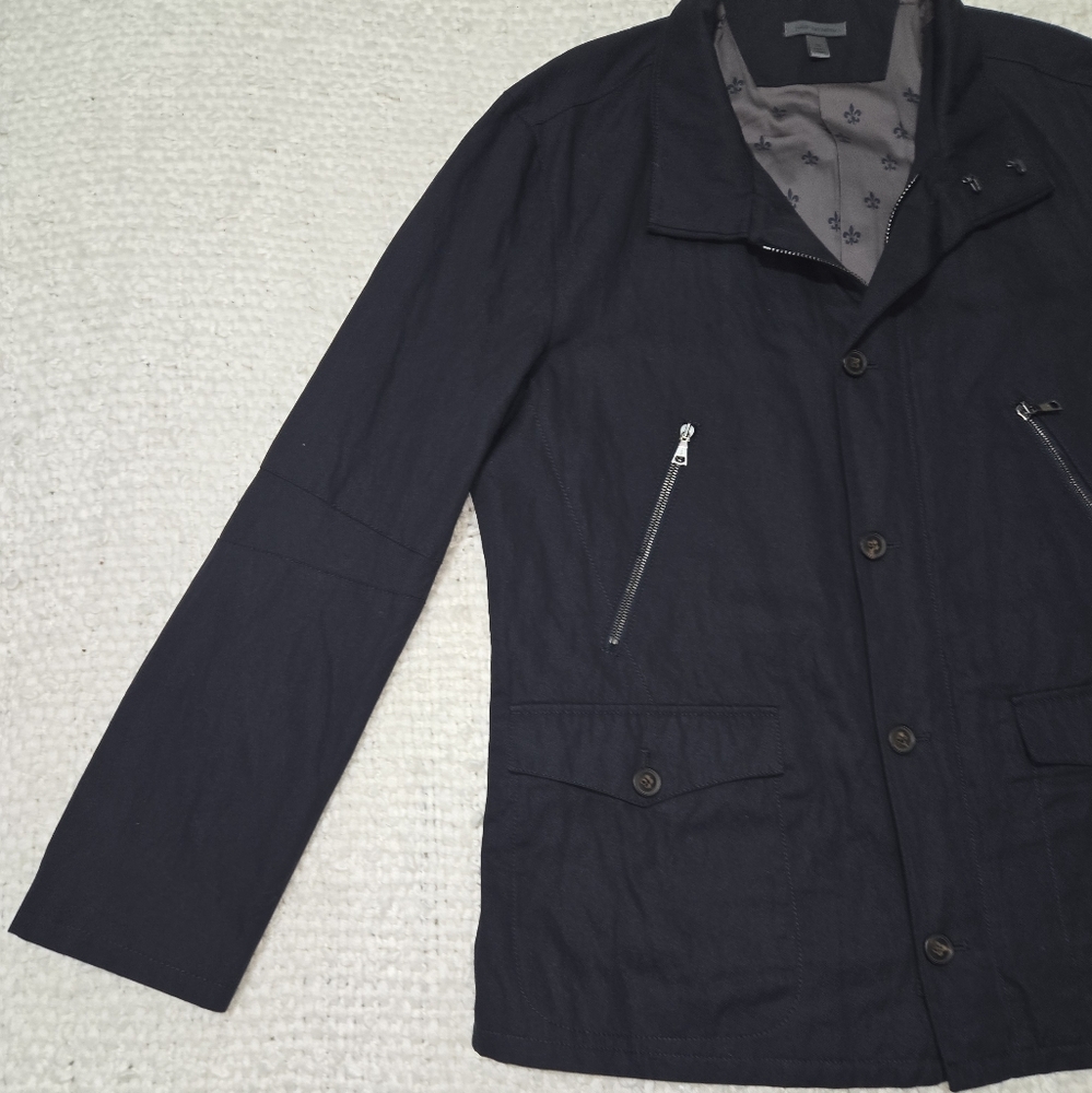 JOHN VARVATOS Mens Dark Navy Blue Utility Field Jacket Sz EU 52 / US 42 (Large) - Picture 8 of 16